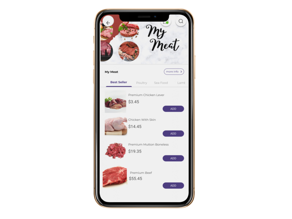 Phygital24 online meat store app iphone x mockup