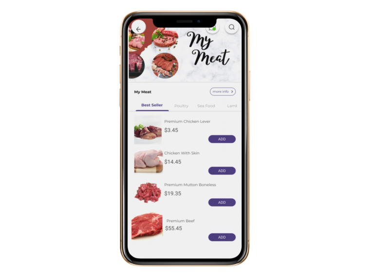 Phygital24 online meat store app iphone x mockup