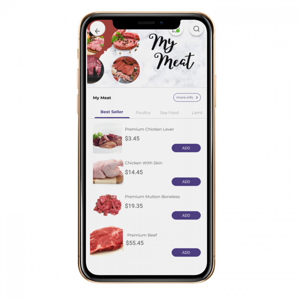 Phygital24 online meat store app iphone x mockup Phygital24 online meat store app iphone x mockup