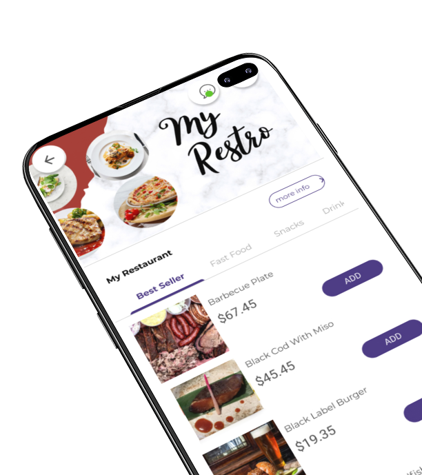 phygital24 Restaurant app galaxy s10 mockup