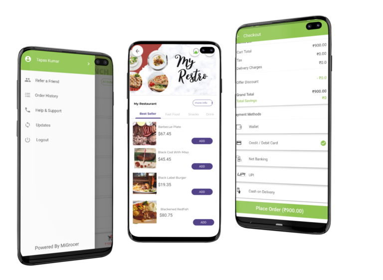 phygital24 Restaurant app galaxy s10 mockup