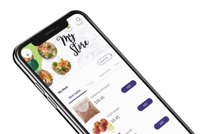 Phygital24 online grocery store app iphone x mockup