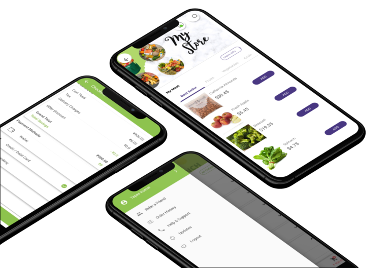 Phygital24 online grocery store app iphone x mockup