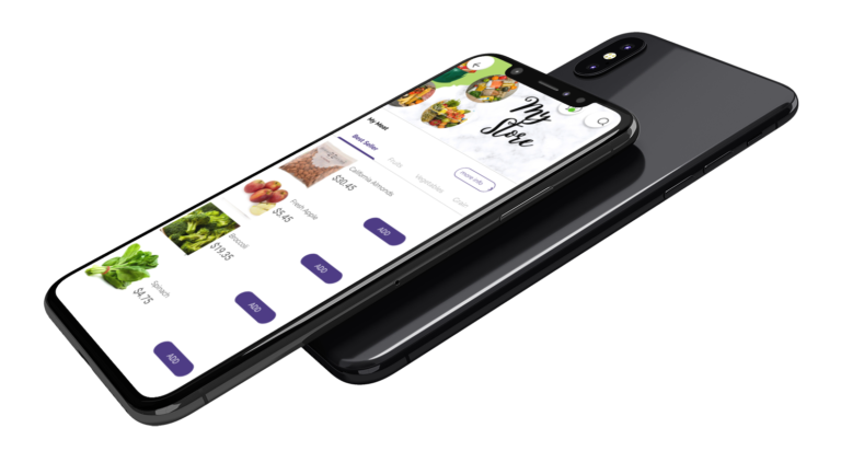 Phygital24 online grocery store app iphone x mockup