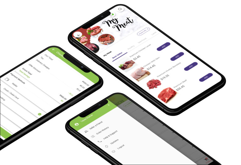 Phygital24 online meat store app iphone x mockup